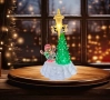 Коледна декорация - Снежен човек и елха под лампа, снимка 1