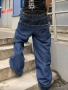 Нови baggy Casual Loose Fit Jeans дънки панталони карго двойни черно сини дизайн размер 34, снимка 8