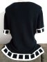 Черно-бяла блуза с къс ръкав,плетиво, ashley brooke, снимка 2