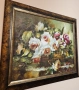 Маслена картина -кошница с рози, снимка 3