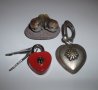 Ключодържател сърце, катинарче сърце и бонус миниатюрна статуетка птички, снимка 1 - Романтични подаръци - 44132252