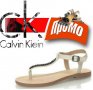 ПРОМО 🍊 CALVIN KLEIN 40 номер 🍊 Дамски сандали от естествена кожа с камъни нови с кутия, снимка 8