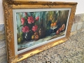стара картина натюрморт маслени бои върху платно , снимка 5