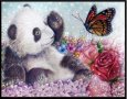 Диамантен гоблен с панда 25/30см, снимка 1 - Гоблени - 32568146