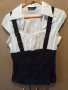 Елегантна дамска риза бял сатен и черно бюстие  размер 44, снимка 1 - Корсети, бюстиета, топове - 38892671