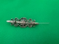 Стара сребърна брошка с камък. №7508, снимка 5