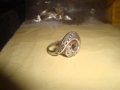 Стар СРЕБЪРЕН РЕТРО АРТ ПРЪСТЕН УНИКАТ РЪЧНА БИЖУТЕРСКА АЖУРНА ФЛОРАЛНА ИЗРАБОТКА СРЕБРО 22725, снимка 5