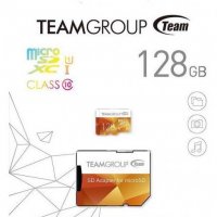 Бърза MicroSD 128GB TeamGroup class 10 - нова карта памет, запечатана, снимка 1 - Карти памет - 27927852