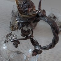 Руски сребърни чаши с кана-сребро 84 и кристал, снимка 10 - Антикварни и старинни предмети - 35623818