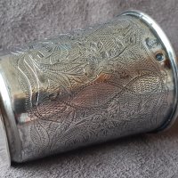 Сребърна с позлата османска чаша с тугра на Абдул Азис 19в, снимка 8 - Чаши - 34192554
