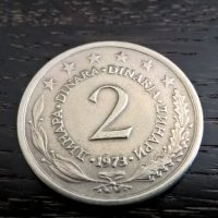 Монета - Югославия - 2 динара | 1973г., снимка 1 - Нумизматика и бонистика - 29040843
