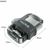 Мини флашка за телефон и компютър SanDisk флаш  памет, USB флашка 2 в 1, снимка 2 - USB Flash памети - 27776278