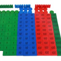 Дървен комплект Монтесори за ранно обучение математика в кутия , снимка 2 - Образователни игри - 34880431