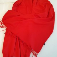 Кашмирен шал -червен, снимка 3 - Шалове - 38510178
