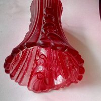 Мурано Италия ваза червено дебело стъкло, снимка 3 - Антикварни и старинни предмети - 36855268