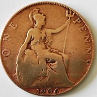 Английска монета, 1906 год., снимка 1 - Нумизматика и бонистика - 43896355