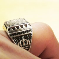 стар мъжки сребърен пръстен с корона и замък  - бъди краля и покорявай - красота за ценители, снимка 8 - Пръстени - 28704120