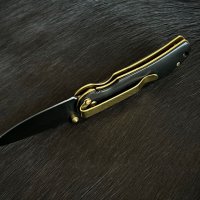 Колекционерски сгъваем джобен нож PUMA TEC Einhandmesser Golden Logo (302409), снимка 7 - Ножове - 43020171
