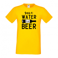 Мъжка тениска Save Water Drink Beer 1,Бира,Бирфест,Beerfest,Подарък,Изненада,Рожден Ден, снимка 8 - Тениски - 36387393