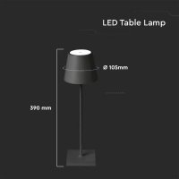Настолна LED Лампа 3W Димиране Черна Презареждане, снимка 7 - Настолни лампи - 37380531