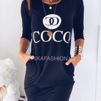 СТРАХОТНА рокля  - COCO - черна, снимка 1 - Рокли - 26582389