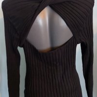 Еластичен марков пуловер "H&M" с гол гръб / голям размер , снимка 6 - Блузи с дълъг ръкав и пуловери - 43893202