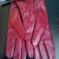 Дамски ръкавици естествена кожа, бордо, ТСМ, снимка 6 - Ръкавици - 43756861