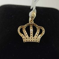 Нова Златна висулка корона-1,20гр/14кр, снимка 2 - Колиета, медальони, синджири - 43391850