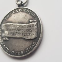 Стар сребърен ангийски медал от 1915 година, снимка 6 - Антикварни и старинни предмети - 38866133