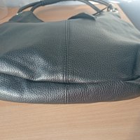 Черна чанта естествена кожа Anna Morellini , снимка 7 - Чанти - 37805592