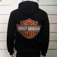 Нов мъжки суичър с ЦИП и трансферен печат HARLEY DAVIDSON, мотори , снимка 1 - Суичъри - 27756870