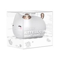 Лампа настолна Нощна лампа Детска Baseus Kitty DGAM-A02 Бяла Силиконова LED лампа с три вида светлин, снимка 6 - Други стоки за дома - 38241616