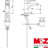 Промо комплект душ колона M&Z Rubinetterie Lucca + Смесител за мивка M&Z Rubinetterie - &CO, снимка 4 - Смесители - 27488459