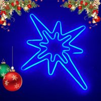 Светеща коледна LED звезда, водоустойчива,52 см Цветове: Бял;Син;Цветен, снимка 3 - Декорация за дома - 43037496