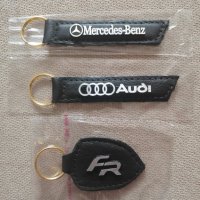 *ТОП* Черен , Бял, кафяв кожен ключодържател Audi Ауди Mercedes Мерцедес AMG FR ФР за кола автомобил, снимка 2 - Аксесоари и консумативи - 35258276