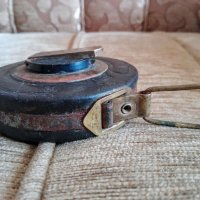 Стара кожена ролетка, рулетка с метална лента 10 м(10.3), снимка 1 - Антикварни и старинни предмети - 44035206