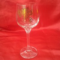Кристални чаши комплект 6 бр за вино Чехословакия, златна шарка, столче в кутията си, снимка 11 - Чаши - 33301789