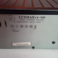 Luxman LV-100 усилвател, снимка 3 - Ресийвъри, усилватели, смесителни пултове - 36864891