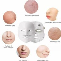 Козметична Led маска за лице със светлинна терапия, фотодинамична терапия, акне, бръчки, снимка 2 - Козметични уреди - 37601981