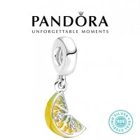 Талисман сребро 925 Pandora Lemon slice. Колекция Amélie, снимка 1 - Гривни - 39013606