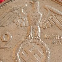 Сребърна монета 2 райхсмарки 1938г. Нацистка Германия Трети Райх с СХВАСТИКА за КОЛЕКЦИЯ 42061, снимка 3 - Нумизматика и бонистика - 43798625
