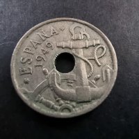 Монета . Испания. 50 сантимос . 1949 год., снимка 2 - Нумизматика и бонистика - 37772875
