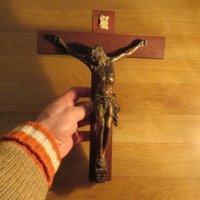 Стар кръст разпятие Христово, Исус Христос 31х 23см, снимка 2 - Антикварни и старинни предмети - 35483570