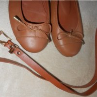 Кожени ниски обувки / балеринки Pieces, снимка 4 - Дамски ежедневни обувки - 26311768