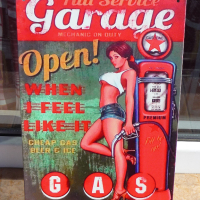 Метална табела кола гараж пълно обслужване еротика бензин, снимка 1 - Декорация за дома - 44879190