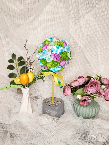 Топиарий декоративни цветя ръчна изработка, снимка 1