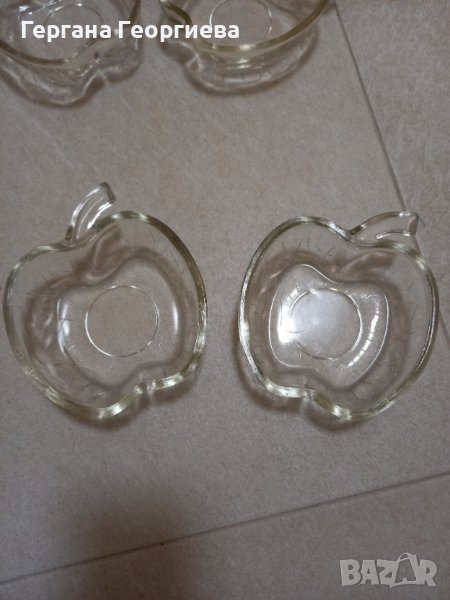4 бр стъклени купички във формата на ябълка, снимка 1