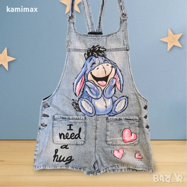 Дамски дънков гащеризон размер М /Л , снимка 1