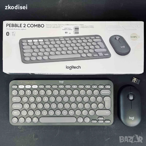 Клавиатура и мишка LOGITTECH PEBBLE 2 COMBO, снимка 1