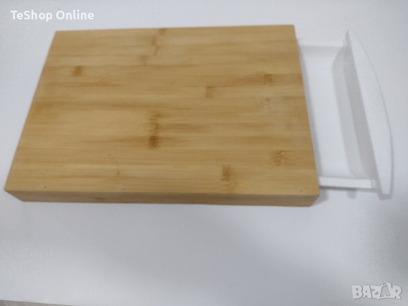 Дървена дъска за рязане + отделение за съхранение за прибори, снимка 1